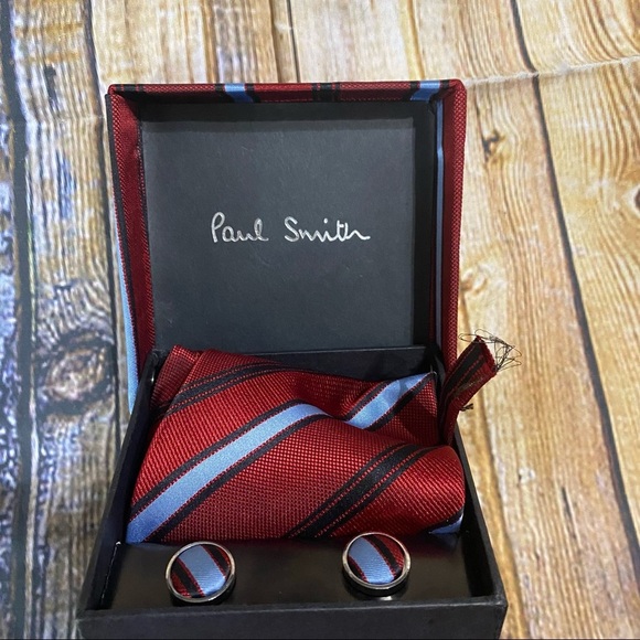 Paul Smith of London 100% Silk Tie and Cuff Links - Picture 1 of 4